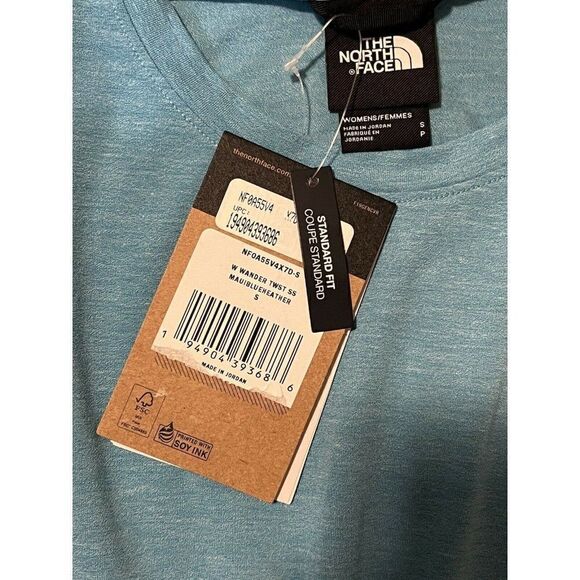 The North Face Women's Maui Blue Wander Twist Back Short Sleeve T-Shirt Small - Picture 9 of 9